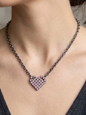 Sabika S13 Pink Heart Crystal Necklace
